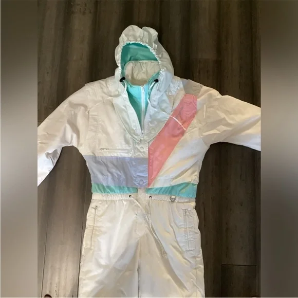 Obermeyer Gore-Tex Ski Snow Suit Size 4 White Vintage 80s great condition - Picture 3 of 6